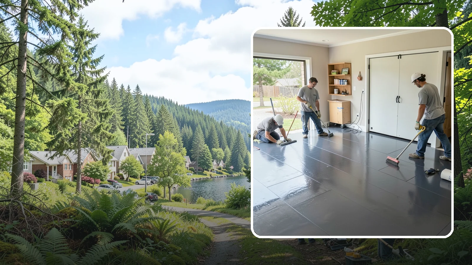 Epoxy Flooring Installation in Lake Forest Park, King County, WA - Seamless epoxy flooring installation that creates a tough, chemical-resistant surface for garages and utility spaces.