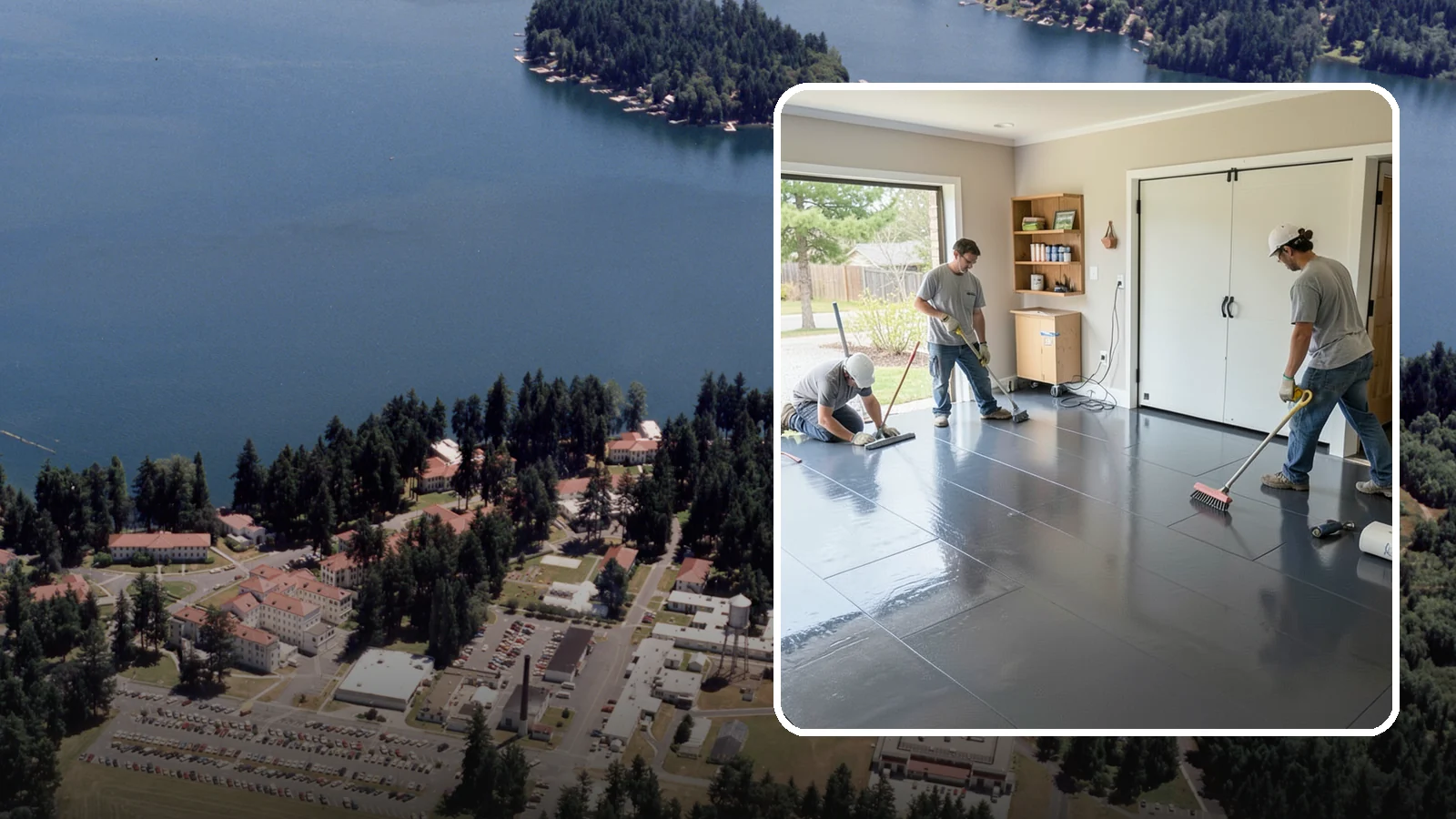 Epoxy Flooring Installation in Lakewood, Pierce County, WA - Seamless epoxy flooring installation that creates a tough, chemical-resistant surface for garages and utility spaces.