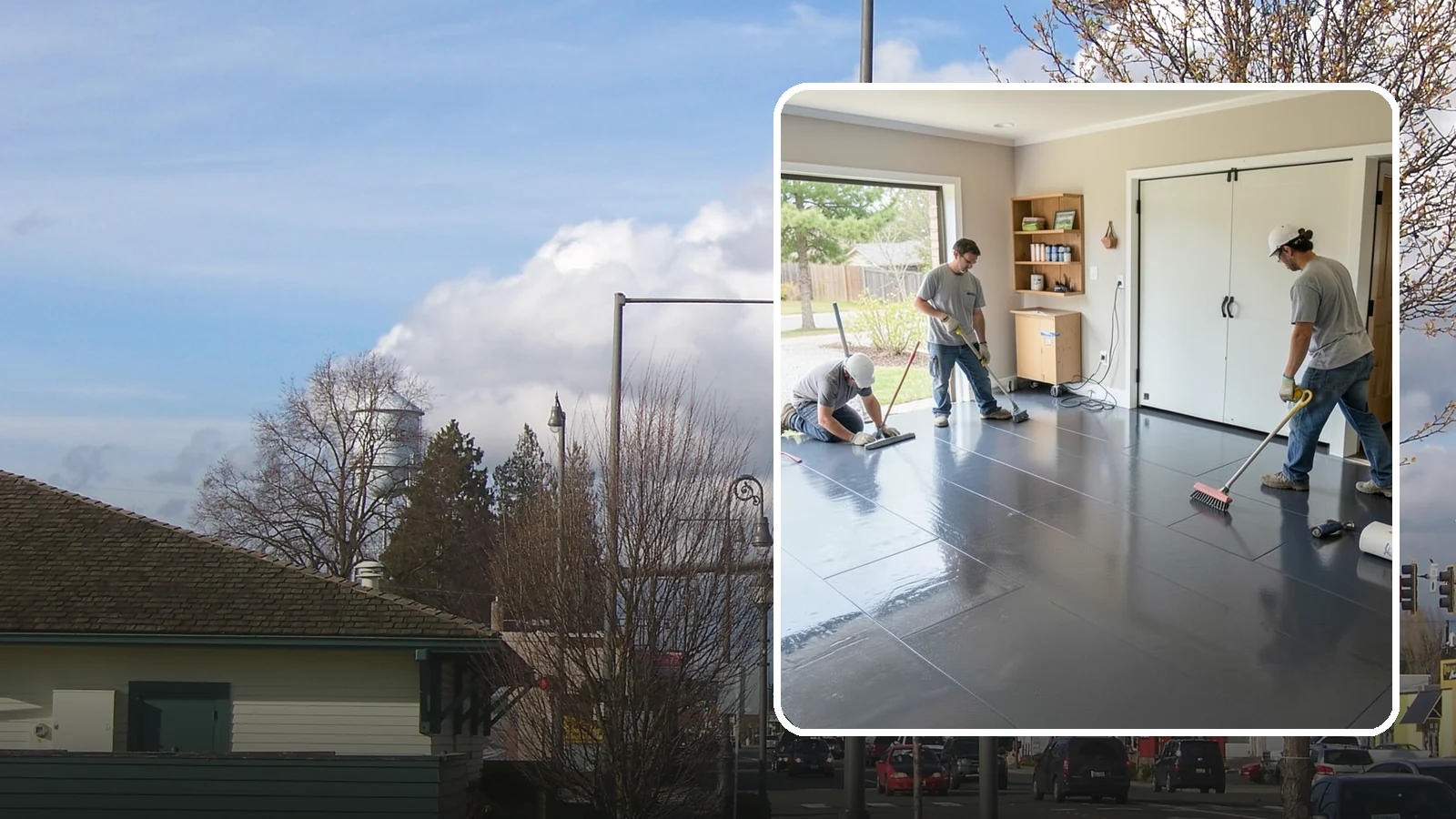 Epoxy Flooring Installation in Marysville, Snohomish County, WA - Seamless epoxy flooring installation that creates a tough, chemical-resistant surface for garages and utility spaces.