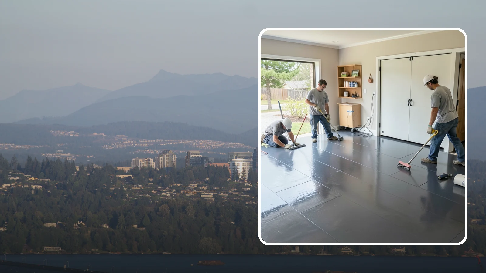Epoxy Flooring Installation in Medina, King County, WA - Seamless epoxy flooring installation that creates a tough, chemical-resistant surface for garages and utility spaces.
