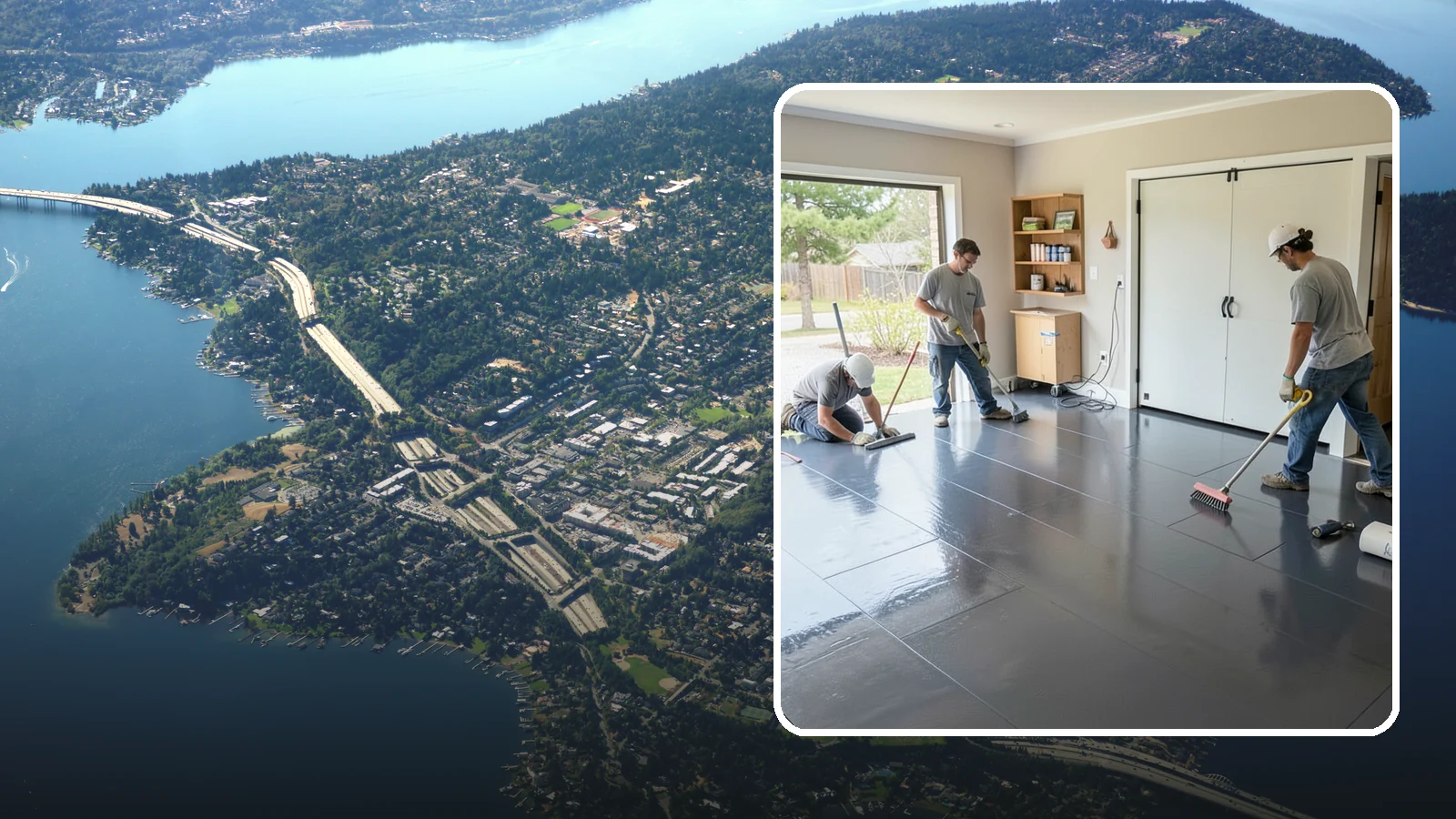 Epoxy Flooring Installation in Mercer Island, King County, WA - Seamless epoxy flooring installation that creates a tough, chemical-resistant surface for garages and utility spaces.