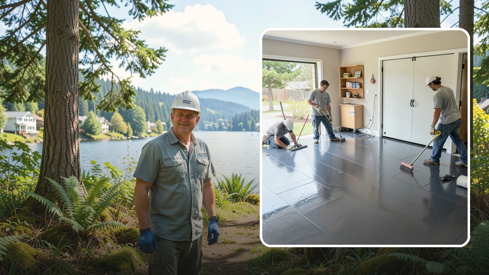 Epoxy Flooring Installation in Milton, King County, WA - Seamless epoxy flooring installation that creates a tough, chemical-resistant surface for garages and utility spaces.