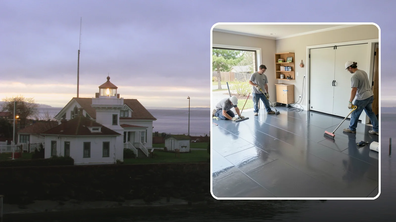 Epoxy Flooring Installation in Mukilteo, Snohomish County, WA - Seamless epoxy flooring installation that creates a tough, chemical-resistant surface for garages and utility spaces.