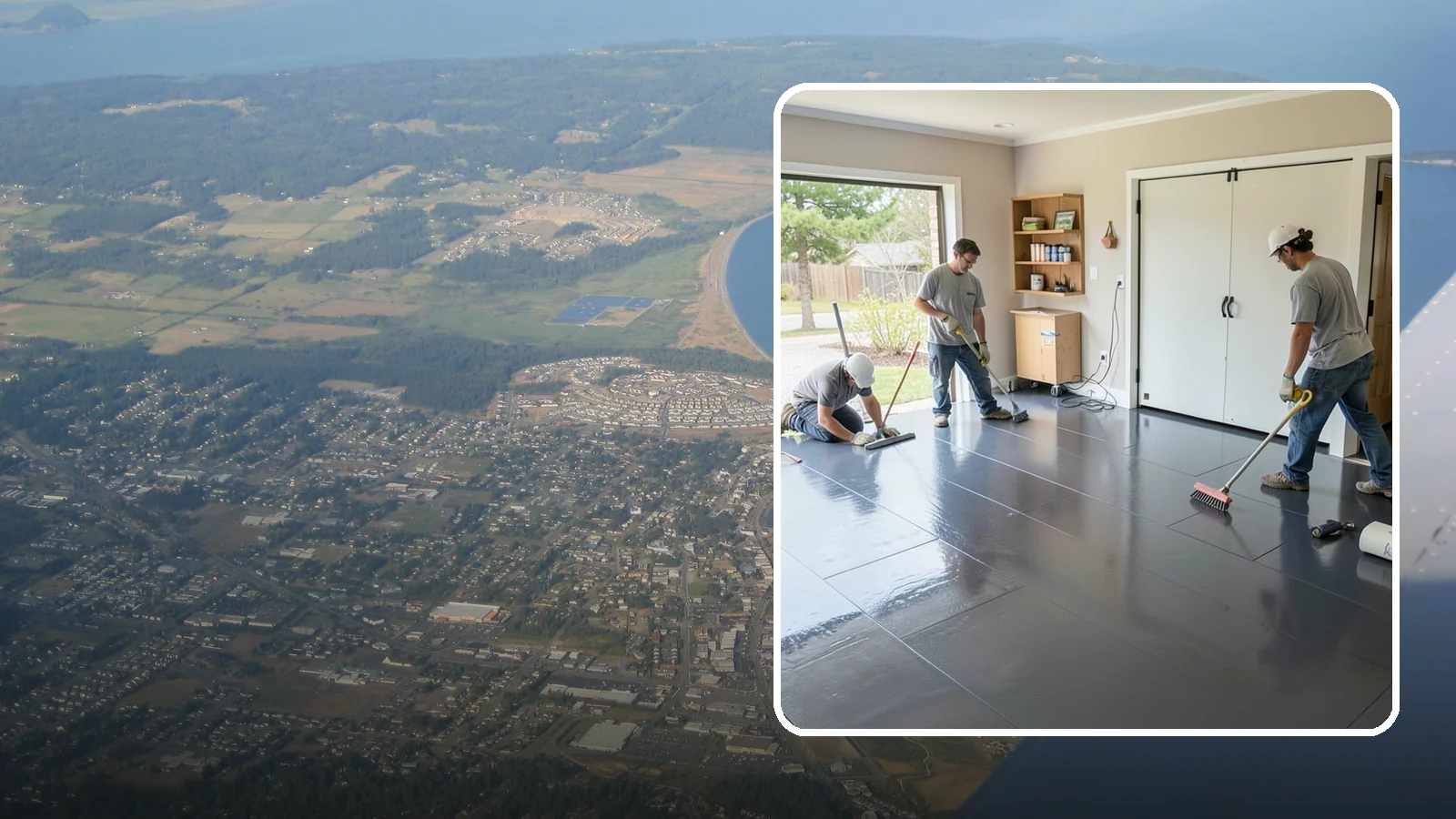 Epoxy Flooring Installation in Oak Harbor, Island County, WA - Seamless epoxy flooring installation that creates a tough, chemical-resistant surface for garages and utility spaces.