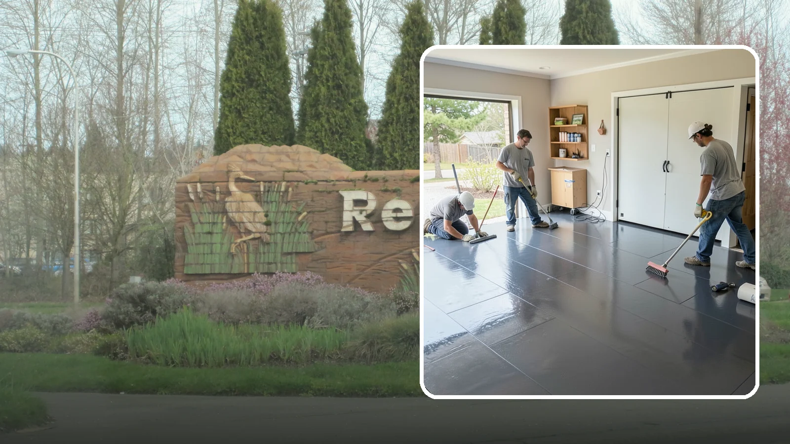 Epoxy Flooring Installation in Renton, King County, WA - Seamless epoxy flooring installation that creates a tough, chemical-resistant surface for garages and utility spaces.
