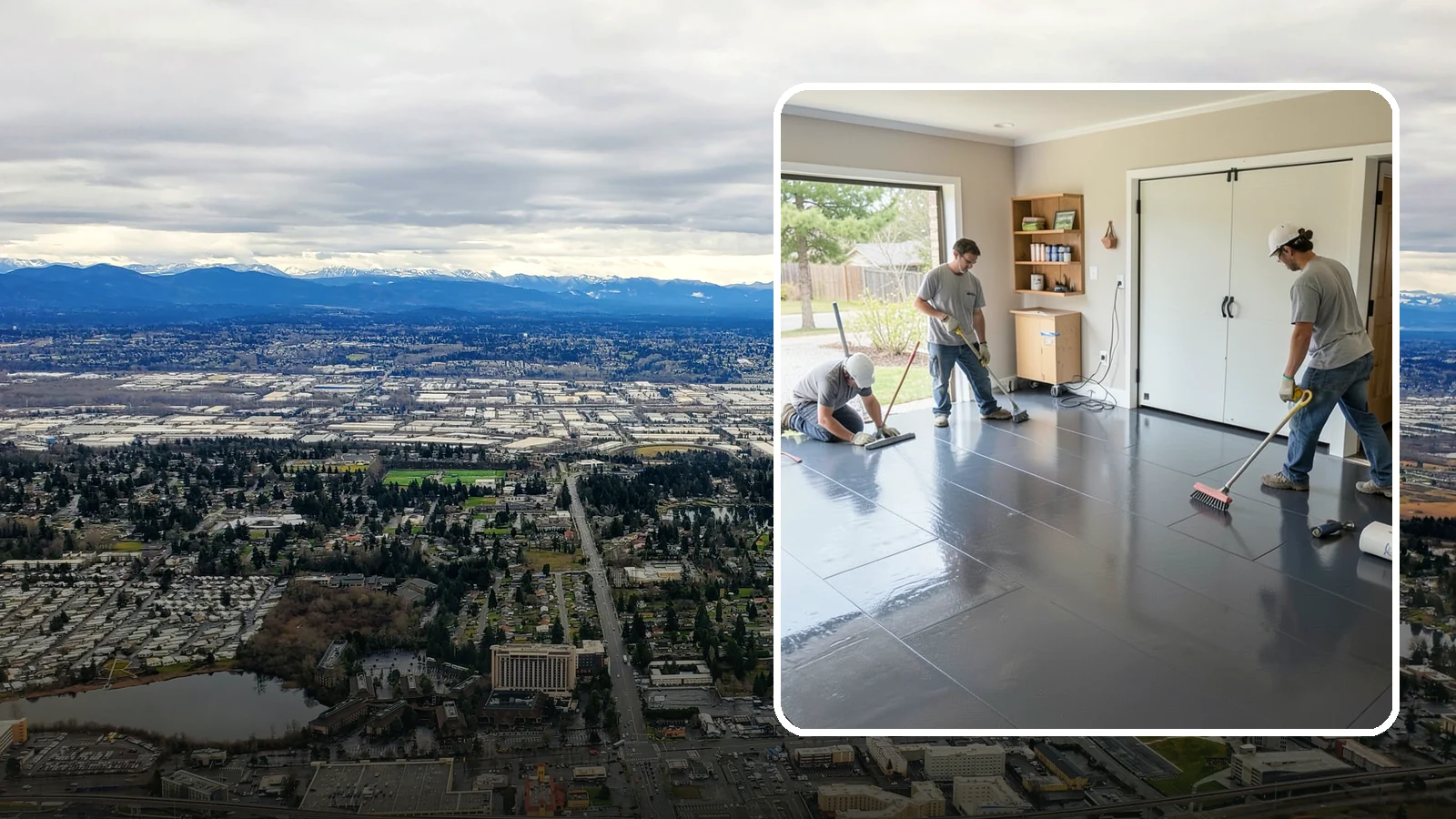 Epoxy Flooring Installation in SeaTac, King County, WA - Seamless epoxy flooring installation that creates a tough, chemical-resistant surface for garages and utility spaces.