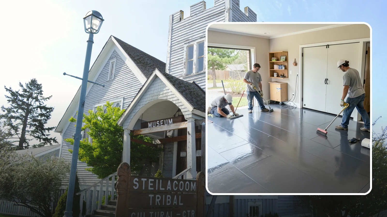 Epoxy Flooring Installation in Steilacoom, Pierce County, WA - Seamless epoxy flooring installation that creates a tough, chemical-resistant surface for garages and utility spaces.