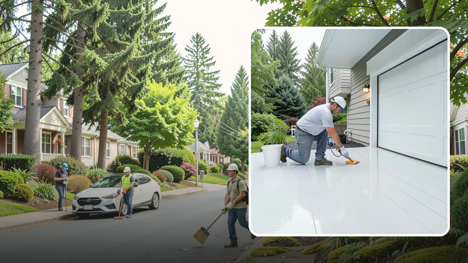 Epoxy Garage Floor in Beaux Arts Village, King County, WA - Applying a durable epoxy coating that seals the slab against moisture, stains, and PNW road grime.