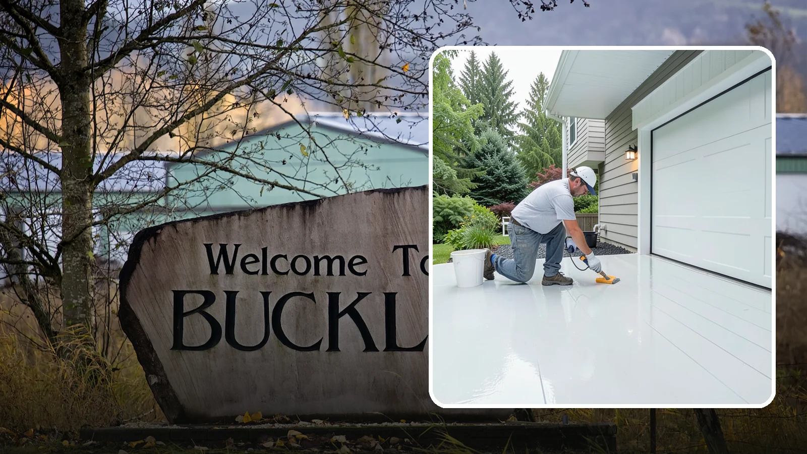 Epoxy Garage Floor in Buckley, Pierce County, WA - Applying a durable epoxy coating that seals the slab against moisture, stains, and PNW road grime.