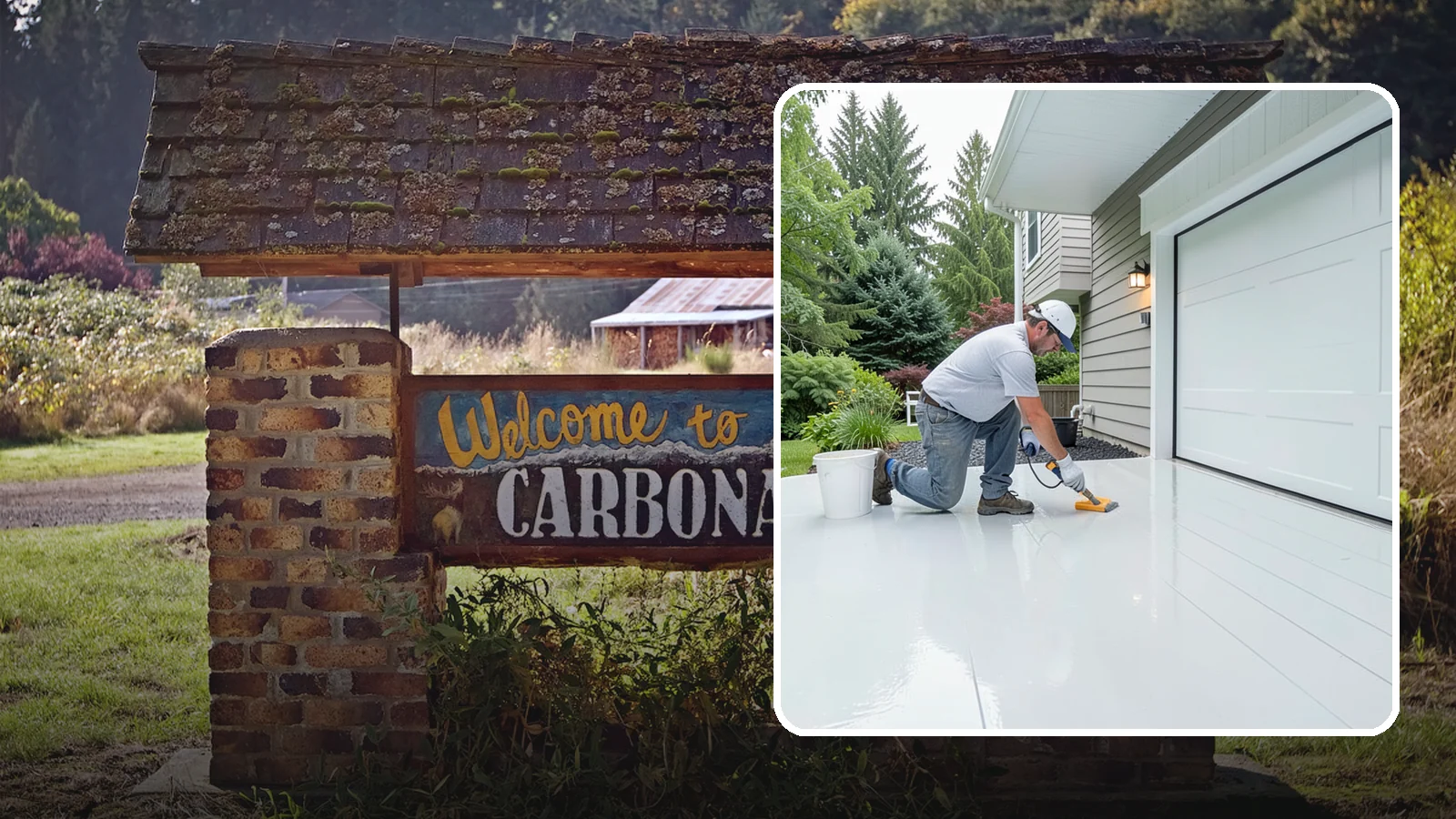 Epoxy Garage Floor in Carbonado, Pierce County, WA - Applying a durable epoxy coating that seals the slab against moisture, stains, and PNW road grime.