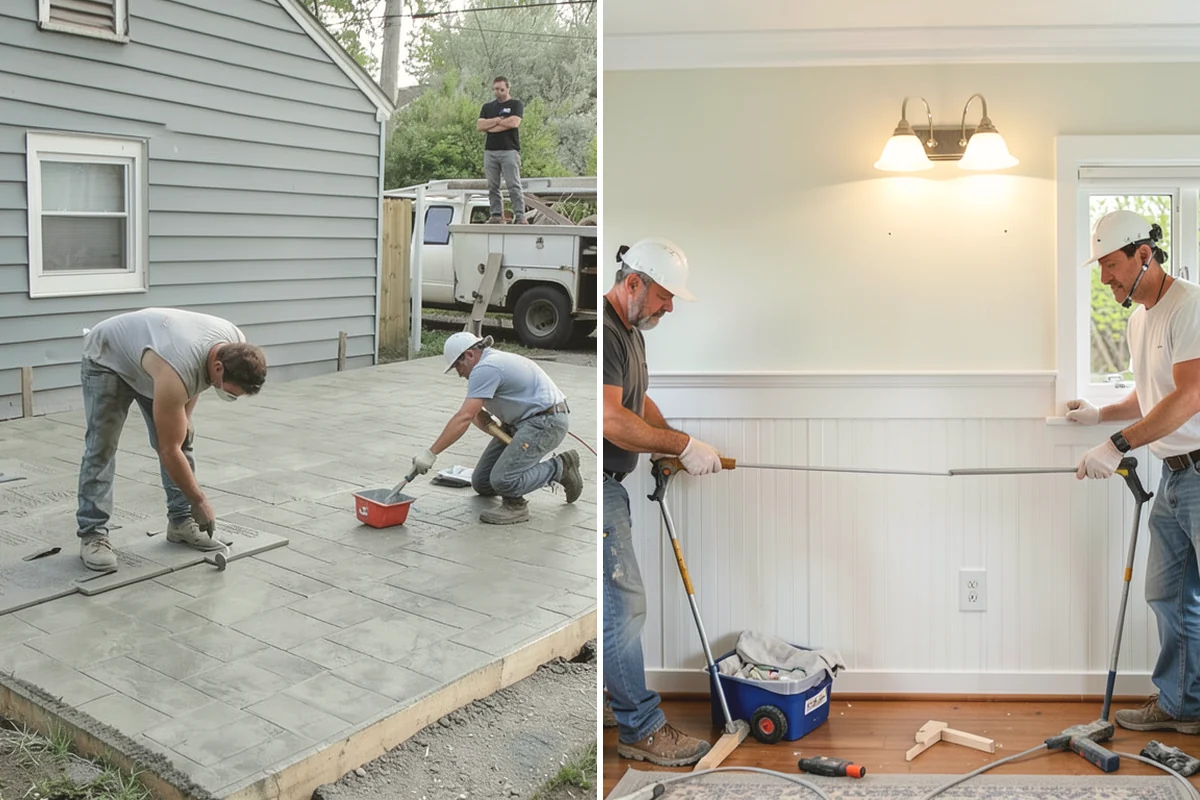 Epoxy Garage Floor in Covington, King County, WA - Grind and repair the concrete slab