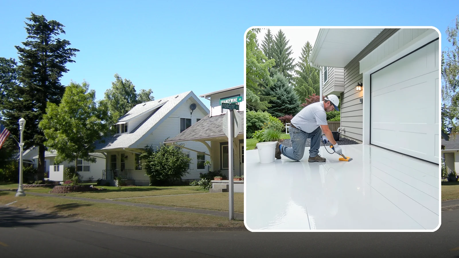 Epoxy Garage Floor in DuPont, Pierce County, WA - Applying a durable epoxy coating that seals the slab against moisture, stains, and PNW road grime.