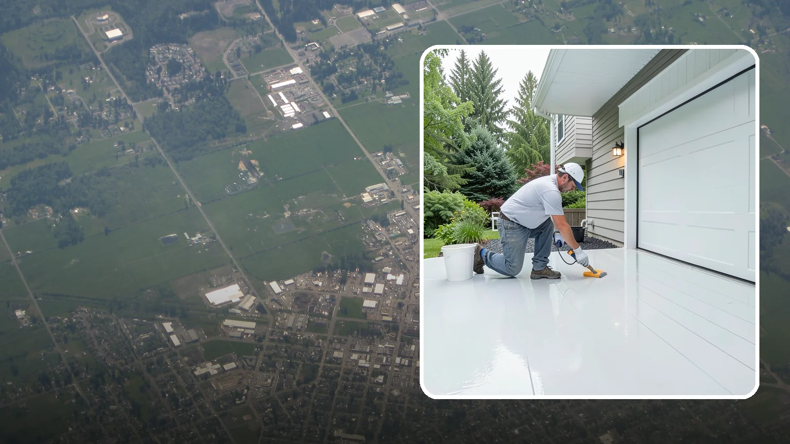 Epoxy Garage Floor in Enumclaw, King County, WA - Applying a durable epoxy coating that seals the slab against moisture, stains, and PNW road grime.