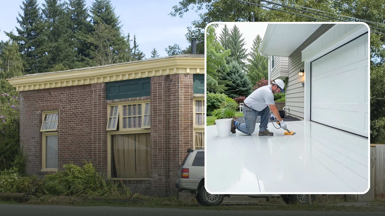 Epoxy Garage Floor in Hamilton, Skagit County, WA - Applying a durable epoxy coating that seals the slab against moisture, stains, and PNW road grime.