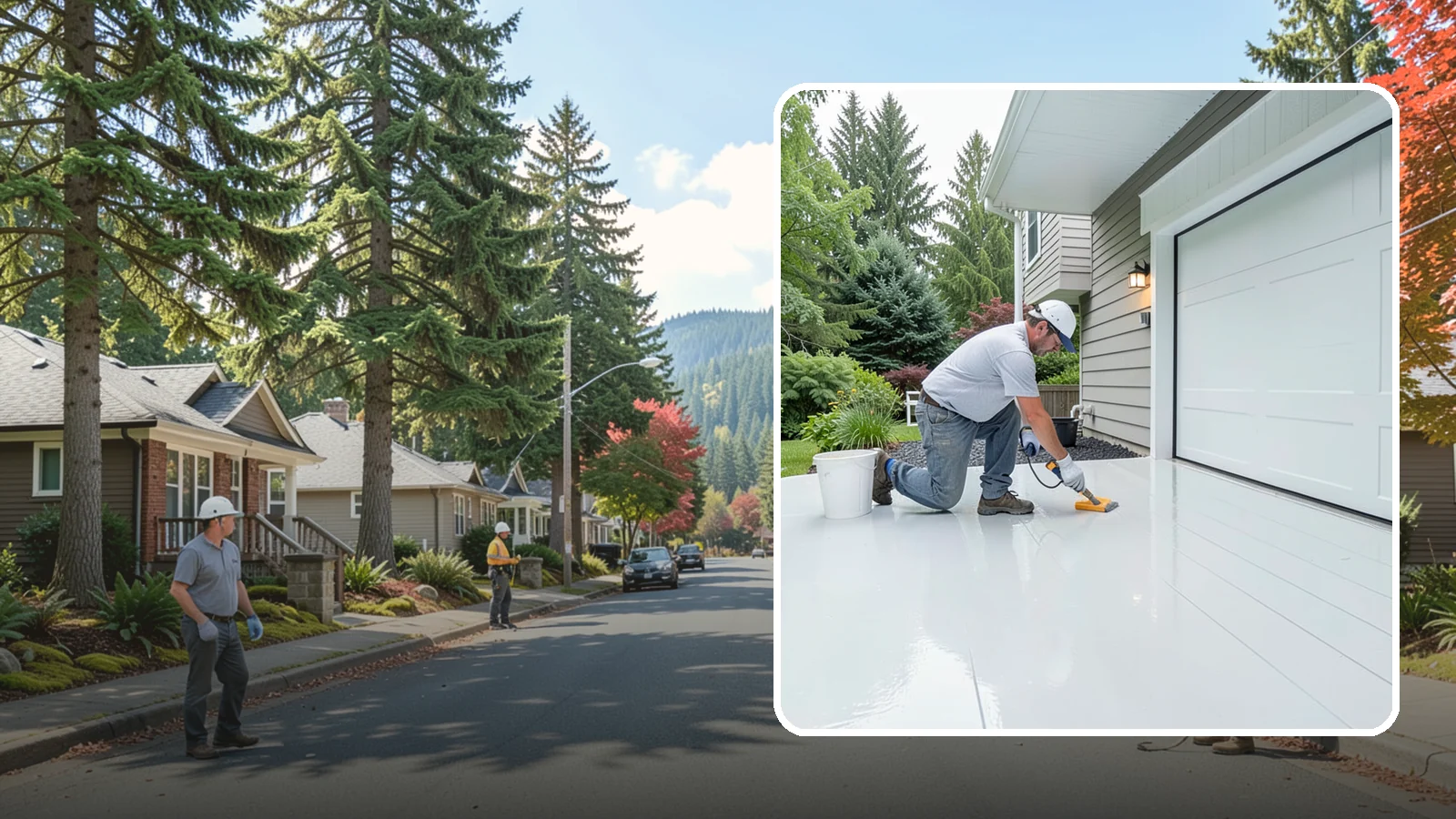 Epoxy Garage Floor in Hunts Point, King County, WA - Applying a durable epoxy coating that seals the slab against moisture, stains, and PNW road grime.