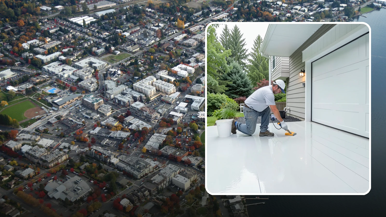 Epoxy Garage Floor in Kirkland, King County, WA - Applying a durable epoxy coating that seals the slab against moisture, stains, and PNW road grime.