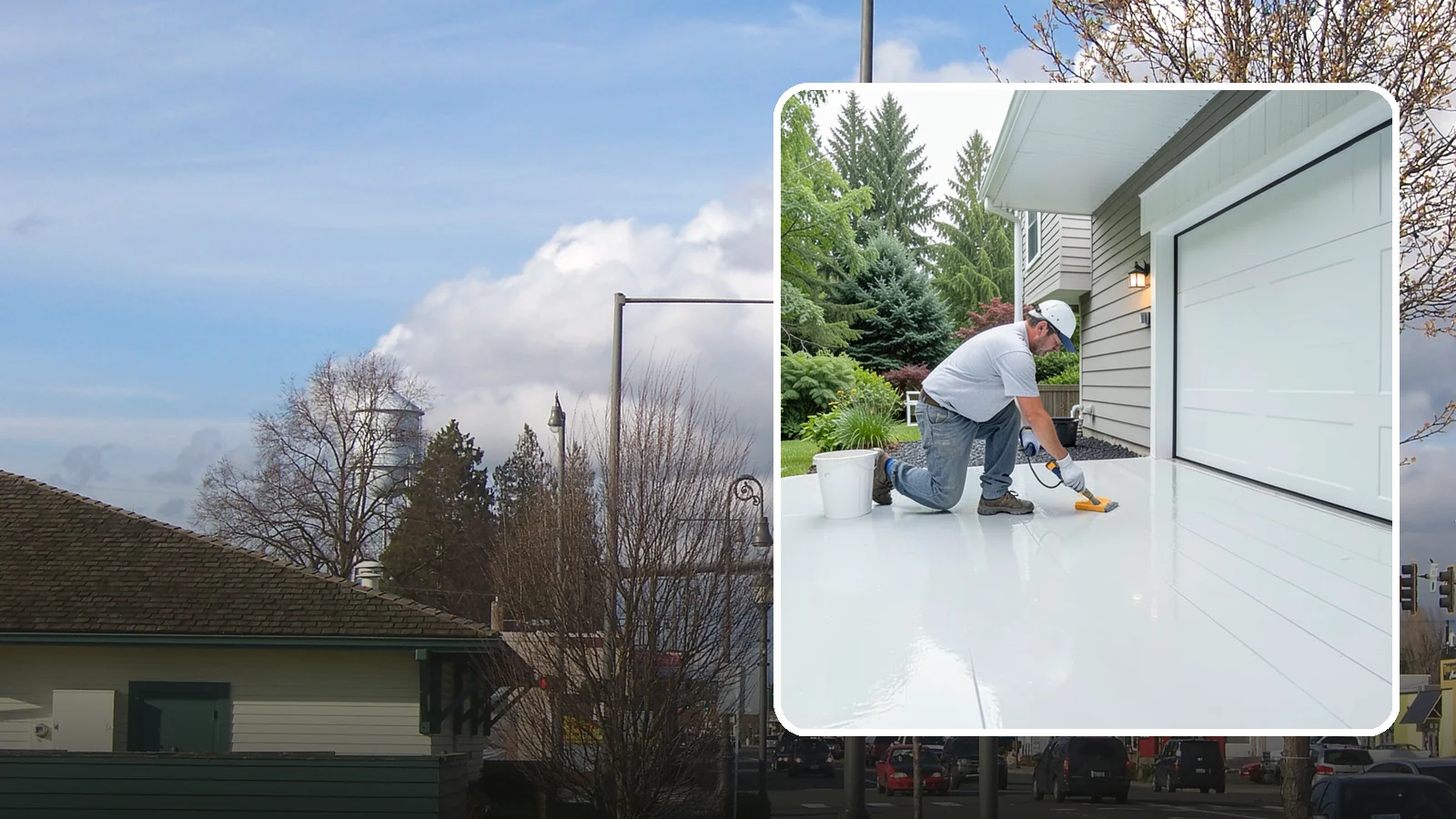 Epoxy Garage Floor in Marysville, Snohomish County, WA - Applying a durable epoxy coating that seals the slab against moisture, stains, and PNW road grime.