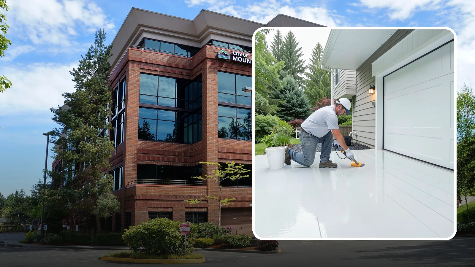 Epoxy Garage Floor in Mountlake Terrace, Snohomish County, WA - Applying a durable epoxy coating that seals the slab against moisture, stains, and PNW road grime.
