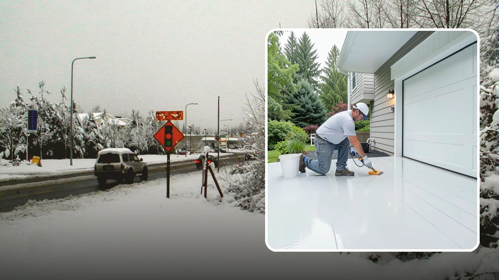Epoxy Garage Floor in Newcastle, King County, WA - Applying a durable epoxy coating that seals the slab against moisture, stains, and PNW road grime.