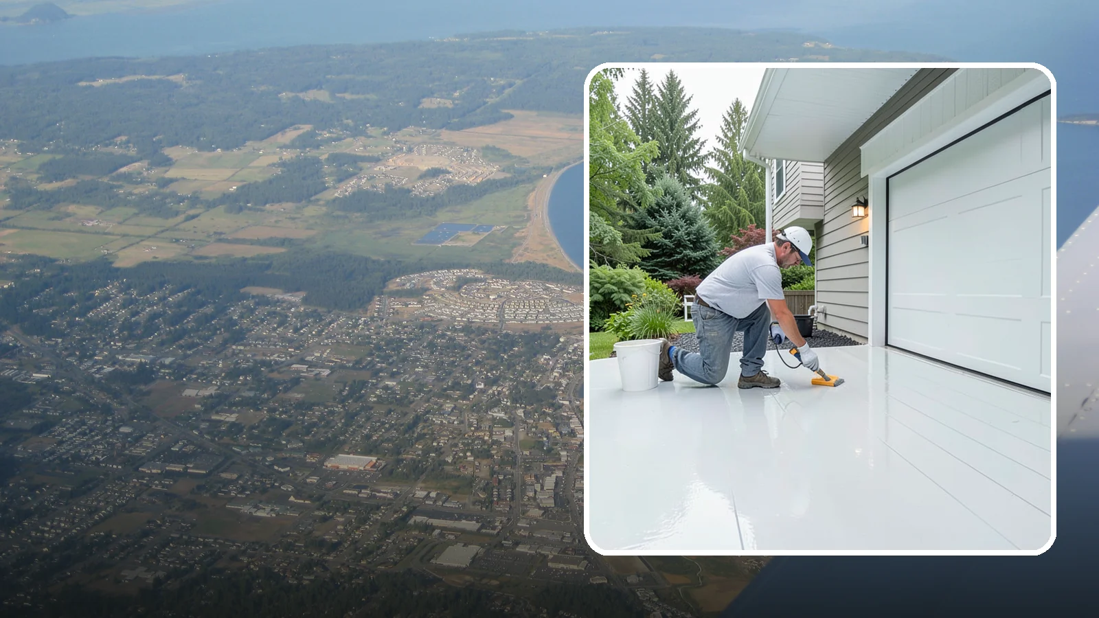 Epoxy Garage Floor in Oak Harbor, Island County, WA - Applying a durable epoxy coating that seals the slab against moisture, stains, and PNW road grime.