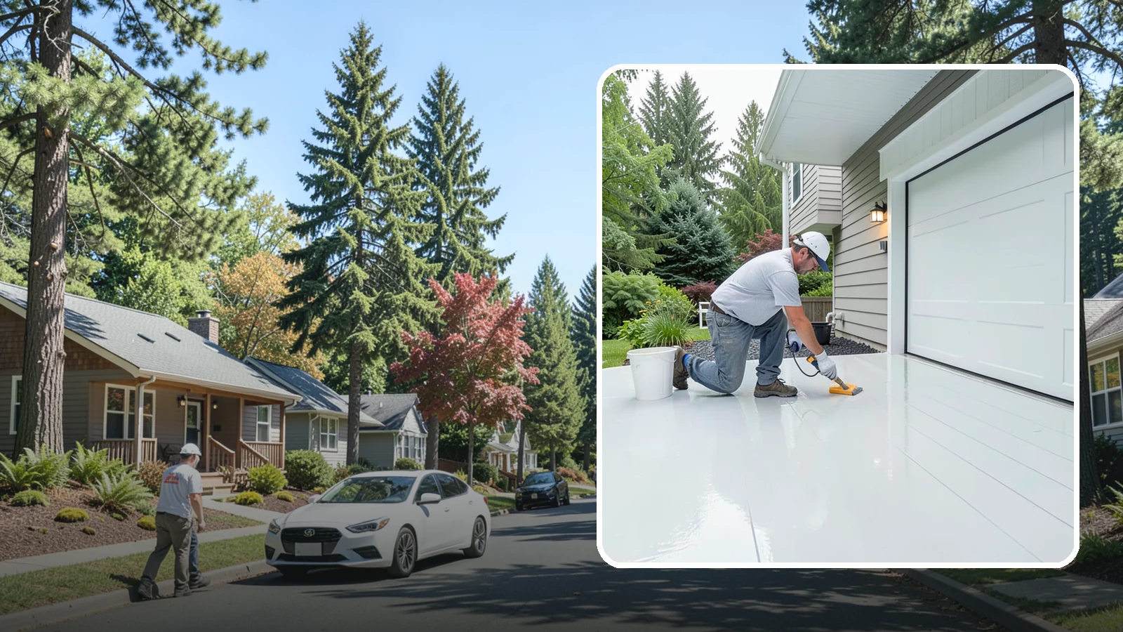 Epoxy Garage Floor in Orting, Pierce County, WA - Applying a durable epoxy coating that seals the slab against moisture, stains, and PNW road grime.