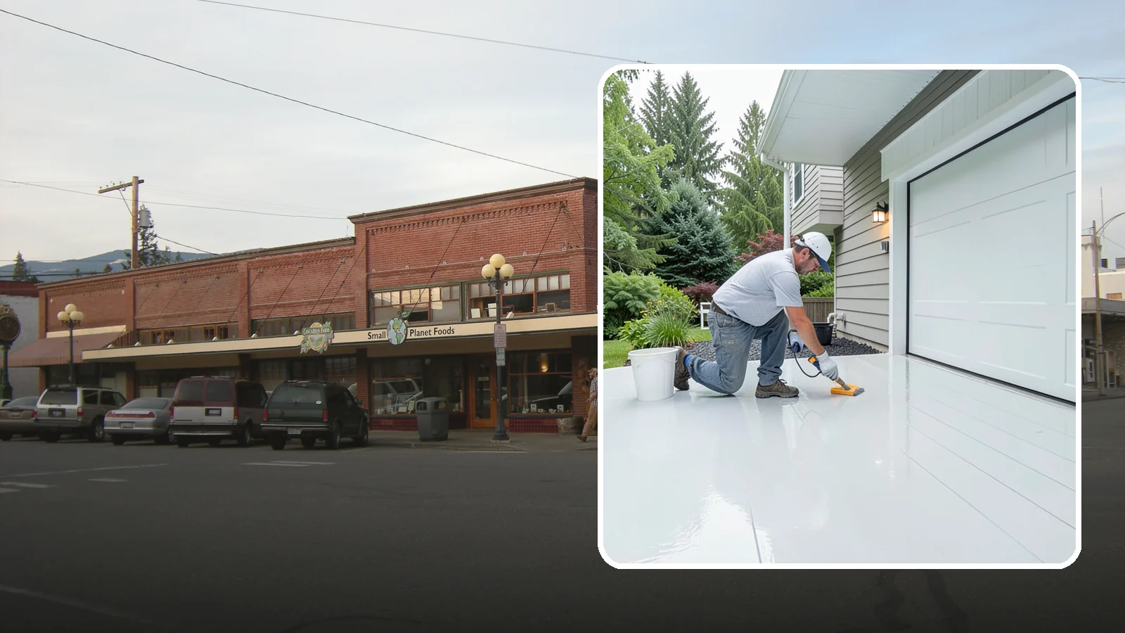 Epoxy Garage Floor in Sedro-Woolley, Skagit County, WA - Applying a durable epoxy coating that seals the slab against moisture, stains, and PNW road grime.