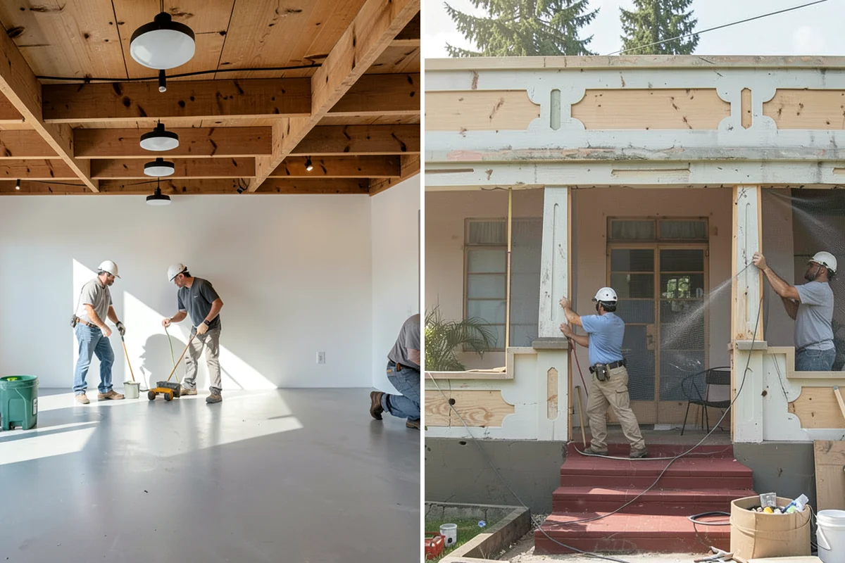 Epoxy Garage Floor in Snoqualmie, King County, WA - Grind and repair the concrete slab
