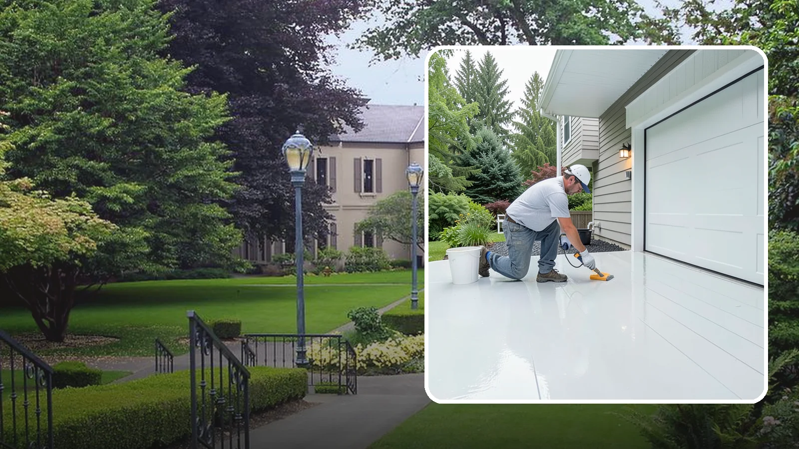 Epoxy Garage Floor in Woodinville, King County, WA - Applying a durable epoxy coating that seals the slab against moisture, stains, and PNW road grime.