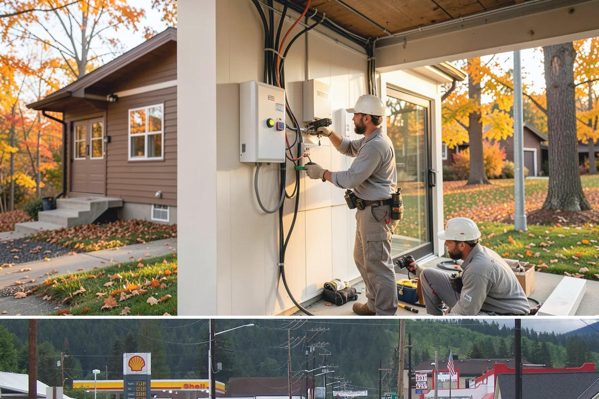 EV Charger Installation in Granite Falls, Snohomish County, WA - EV chargers can be installed any season, and completing exterior mounting during drier months eases weatherproofing.
