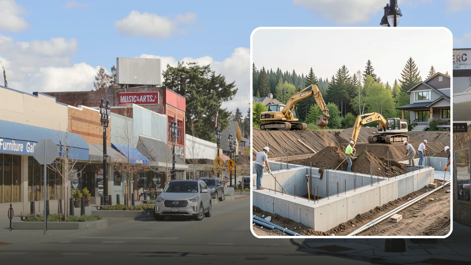 Excavation in Bothell, King County, WA - We excavate for foundations, utilities, and grading with the equipment and control your Puget Sound site demands.