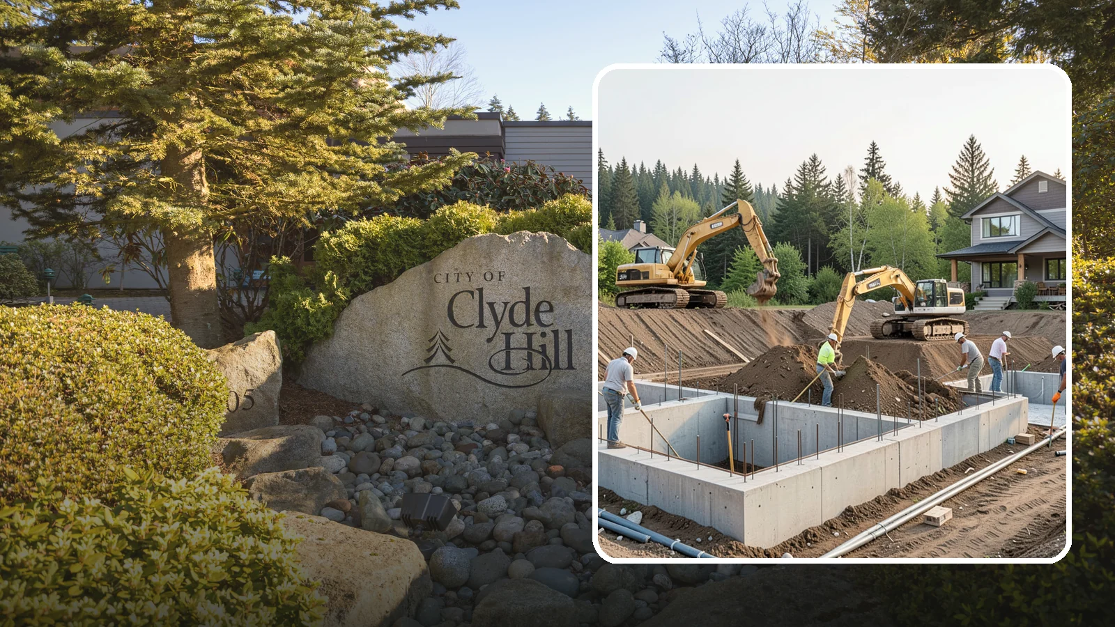 Excavation in Clyde Hill, King County, WA - We excavate for foundations, utilities, and grading with the equipment and control your Puget Sound site demands.