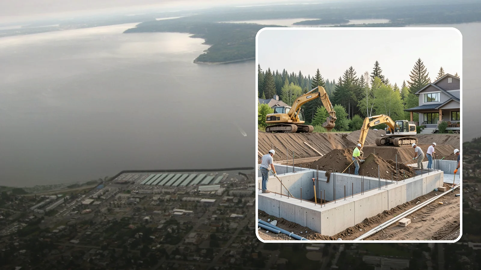 Excavation in Des Moines, King County, WA - We excavate for foundations, utilities, and grading with the equipment and control your Puget Sound site demands.