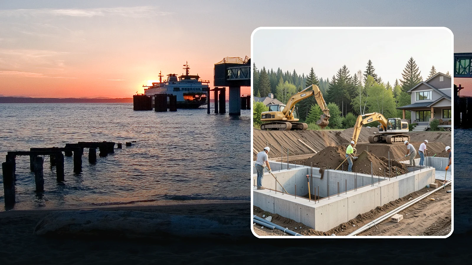 Excavation in Edmonds, Snohomish County, WA - We excavate for foundations, utilities, and grading with the equipment and control your Puget Sound site demands.