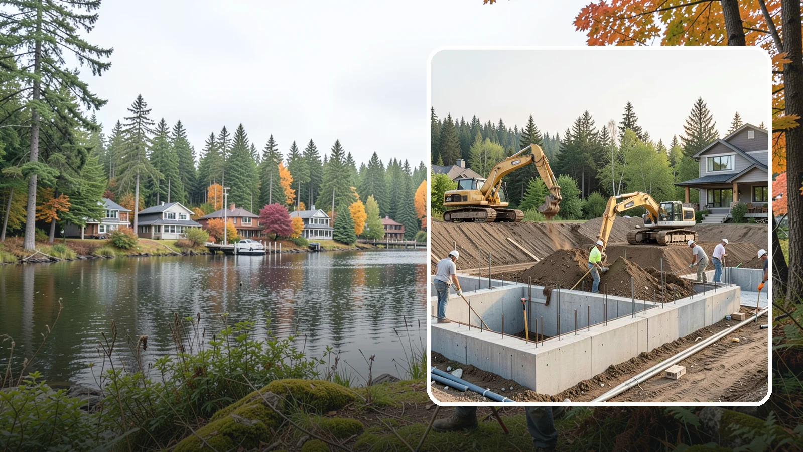 Excavation in La Conner, Skagit County, WA - We excavate for foundations, utilities, and grading with the equipment and control your Puget Sound site demands.