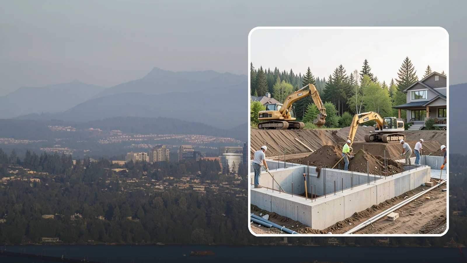 Excavation in Medina, King County, WA - We excavate for foundations, utilities, and grading with the equipment and control your Puget Sound site demands.