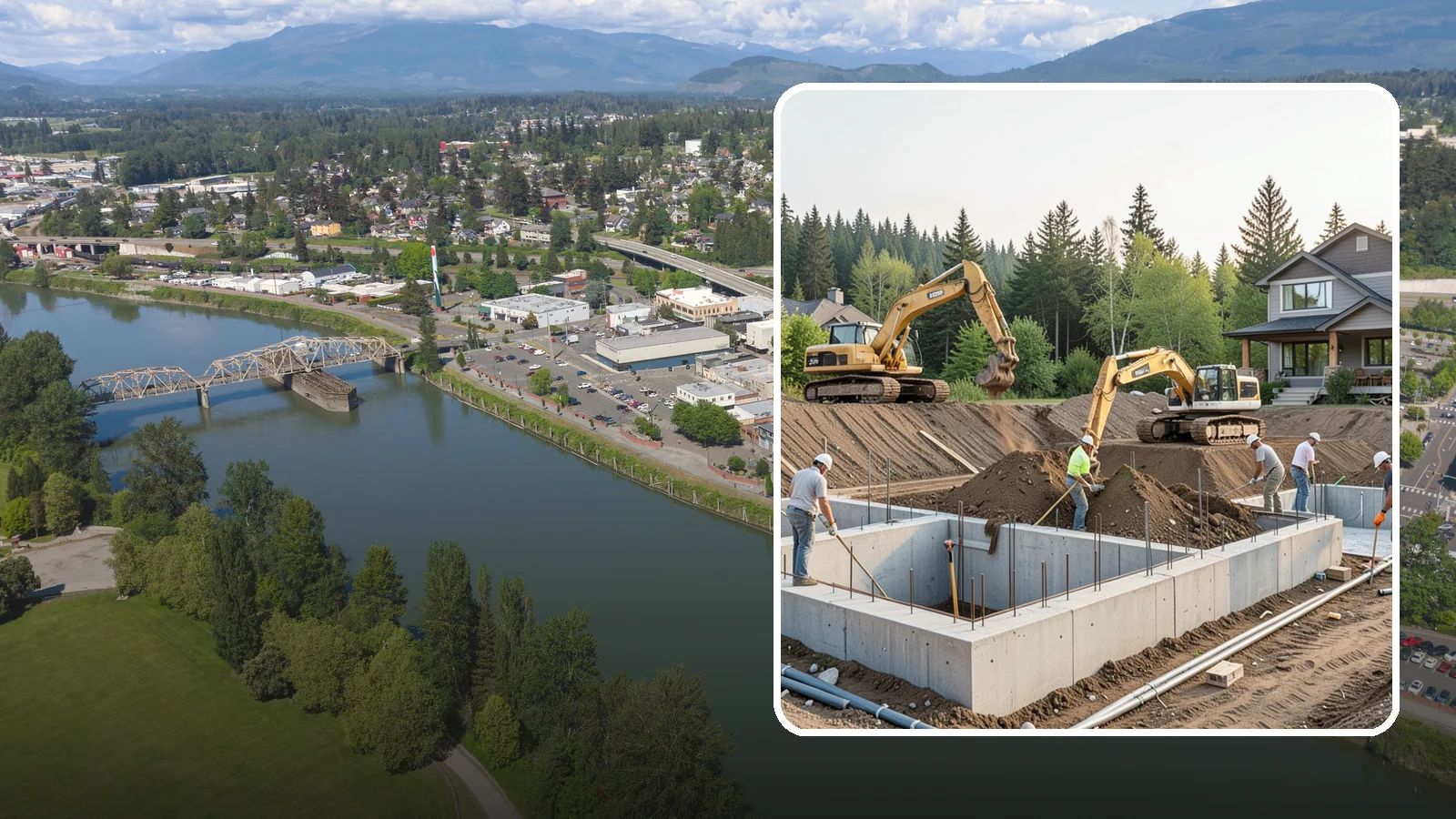 Excavation in Mount Vernon, Skagit County, WA - We excavate for foundations, utilities, and grading with the equipment and control your Puget Sound site demands.
