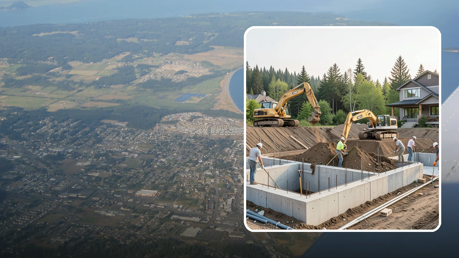 Excavation in Oak Harbor, Island County, WA - We excavate for foundations, utilities, and grading with the equipment and control your Puget Sound site demands.