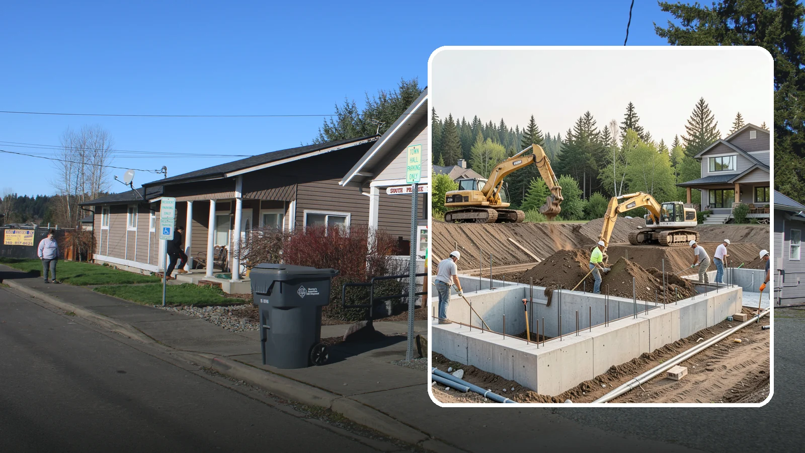 Excavation in South Prairie, Pierce County, WA - We excavate for foundations, utilities, and grading with the equipment and control your Puget Sound site demands.