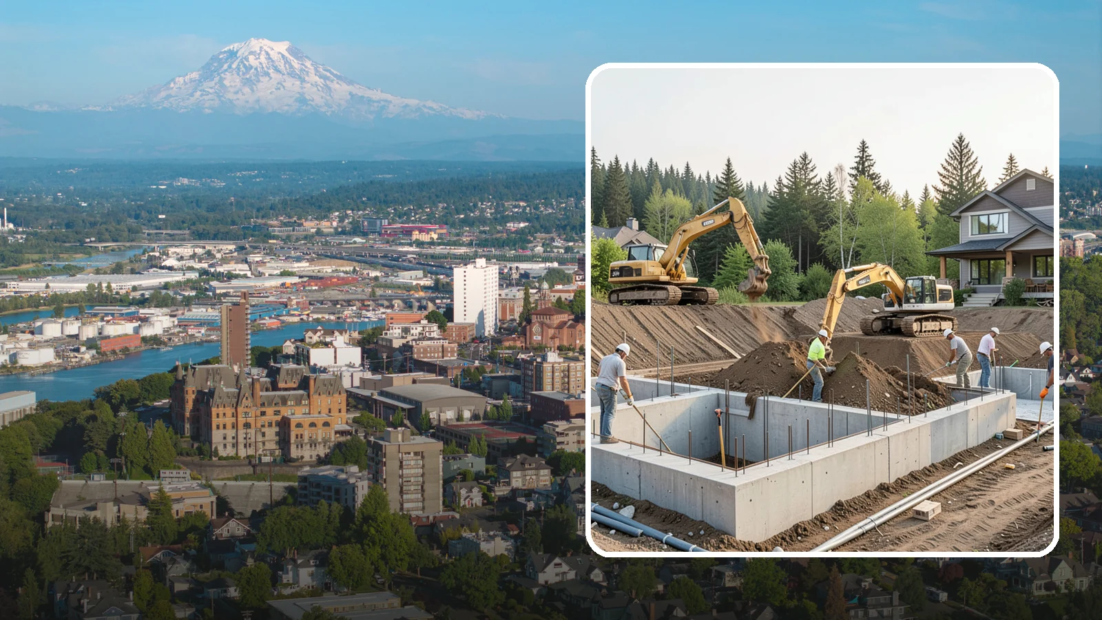 Excavation in Tacoma, Pierce County, WA - We excavate for foundations, utilities, and grading with the equipment and control your Puget Sound site demands.