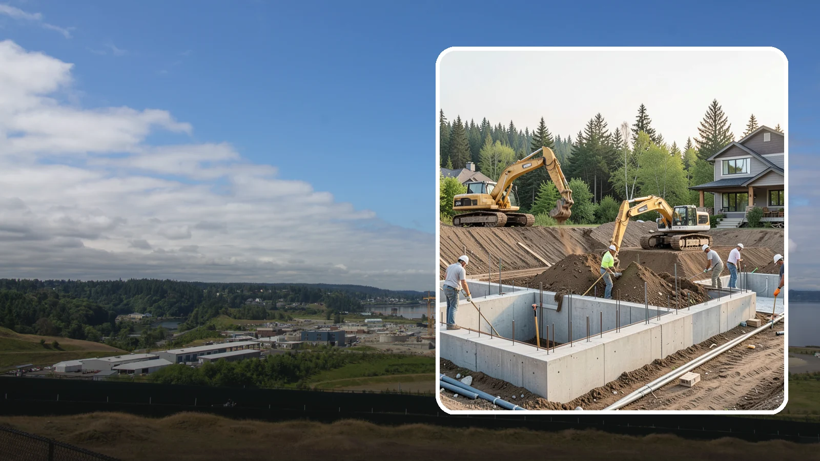 Excavation in University Place, Pierce County, WA - We excavate for foundations, utilities, and grading with the equipment and control your Puget Sound site demands.