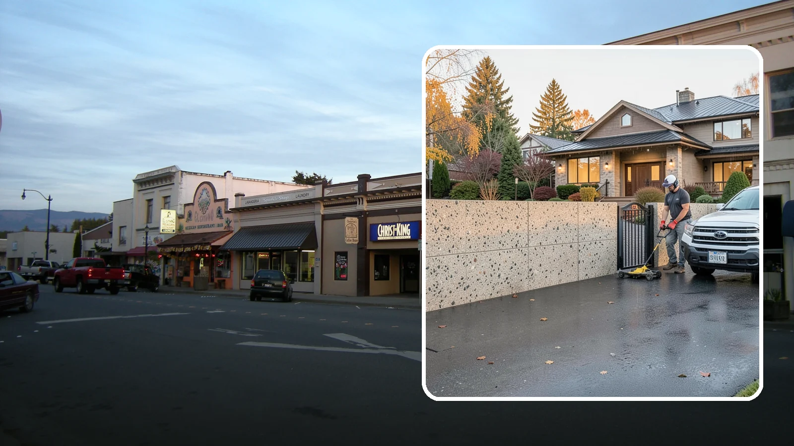 Exposed Aggregate Concrete in Burlington, Skagit County, WA - Textured, slip-resistant exposed aggregate surfaces that add beauty and traction in a rainy climate.