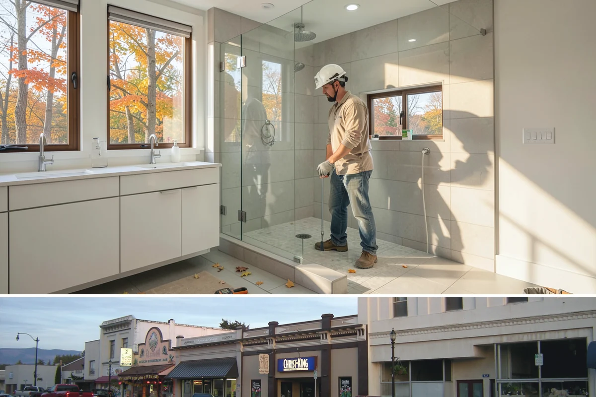 Exposed Aggregate Concrete in Burlington, Skagit County, WA - Warm, dry summer weather is critical for timing the exposure wash and sealing correctly.