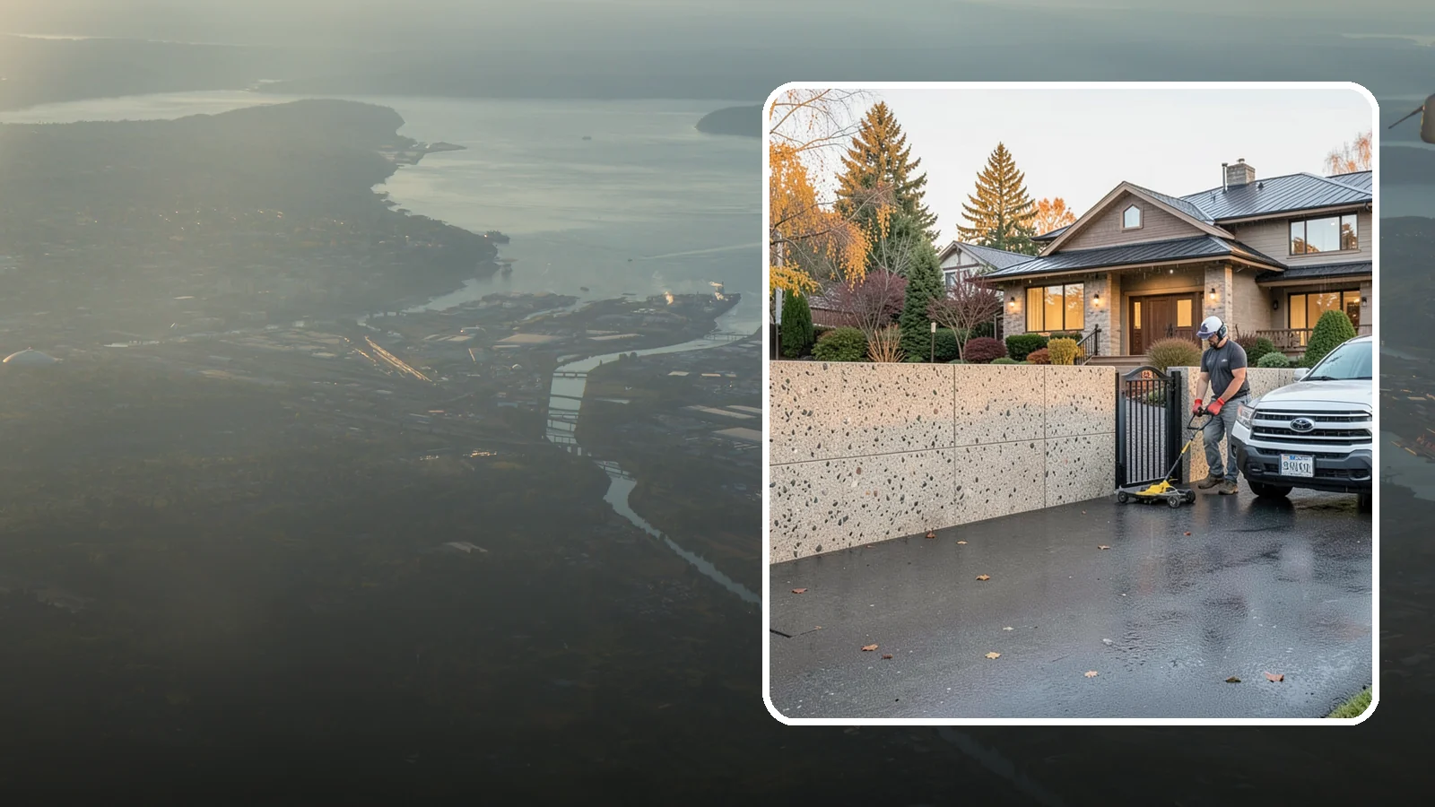 Exposed Aggregate Concrete in Fife, Pierce County, WA - Textured, slip-resistant exposed aggregate surfaces that add beauty and traction in a rainy climate.