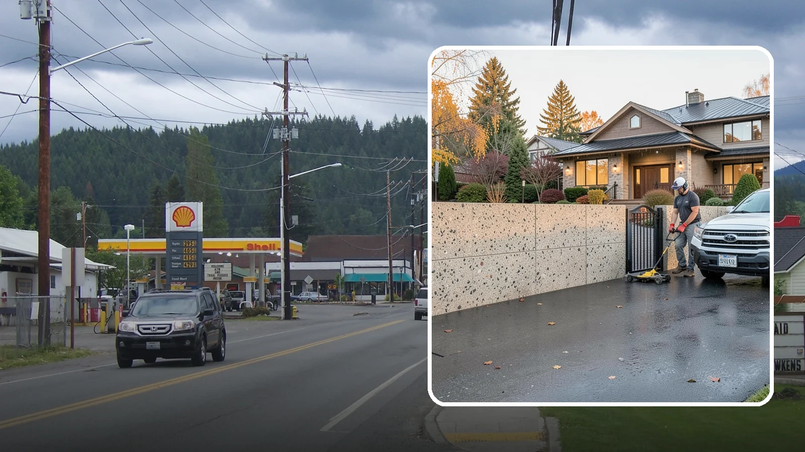 Exposed Aggregate Concrete in Granite Falls, Snohomish County, WA - Textured, slip-resistant exposed aggregate surfaces that add beauty and traction in a rainy climate.