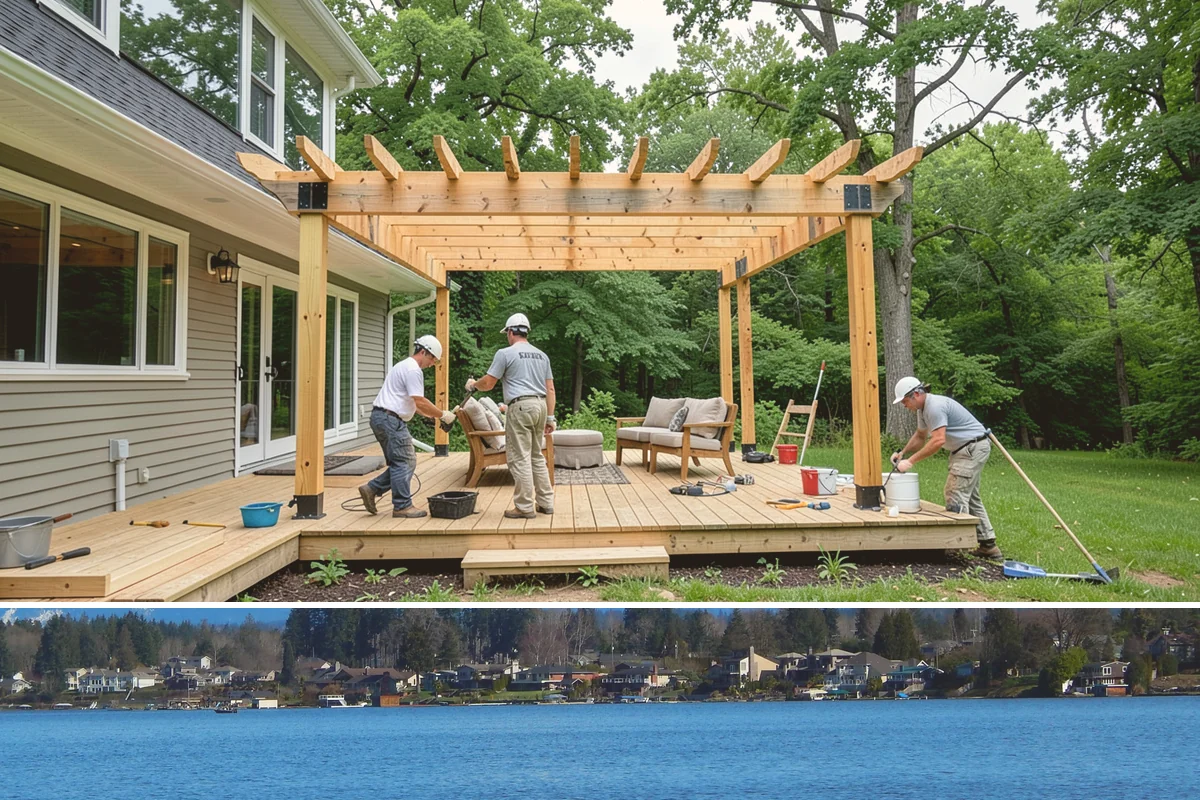 Exposed Aggregate Concrete in Lake Stevens, Snohomish County, WA - Warm, dry summer weather is critical for timing the exposure wash and sealing correctly.