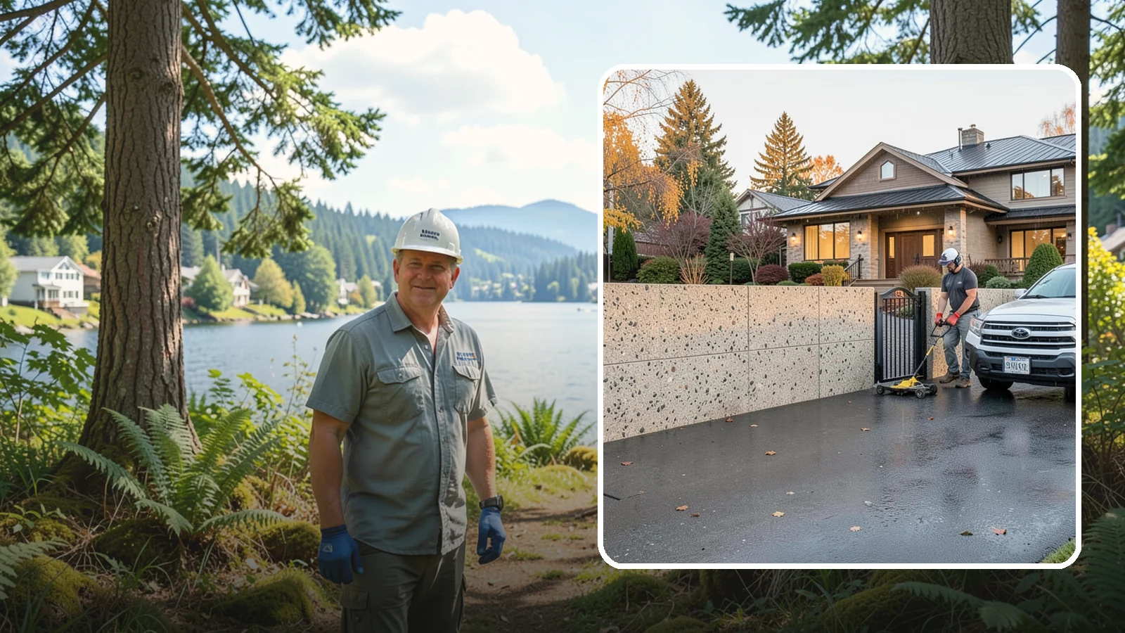 Exposed Aggregate Concrete in Milton, King County, WA - Textured, slip-resistant exposed aggregate surfaces that add beauty and traction in a rainy climate.