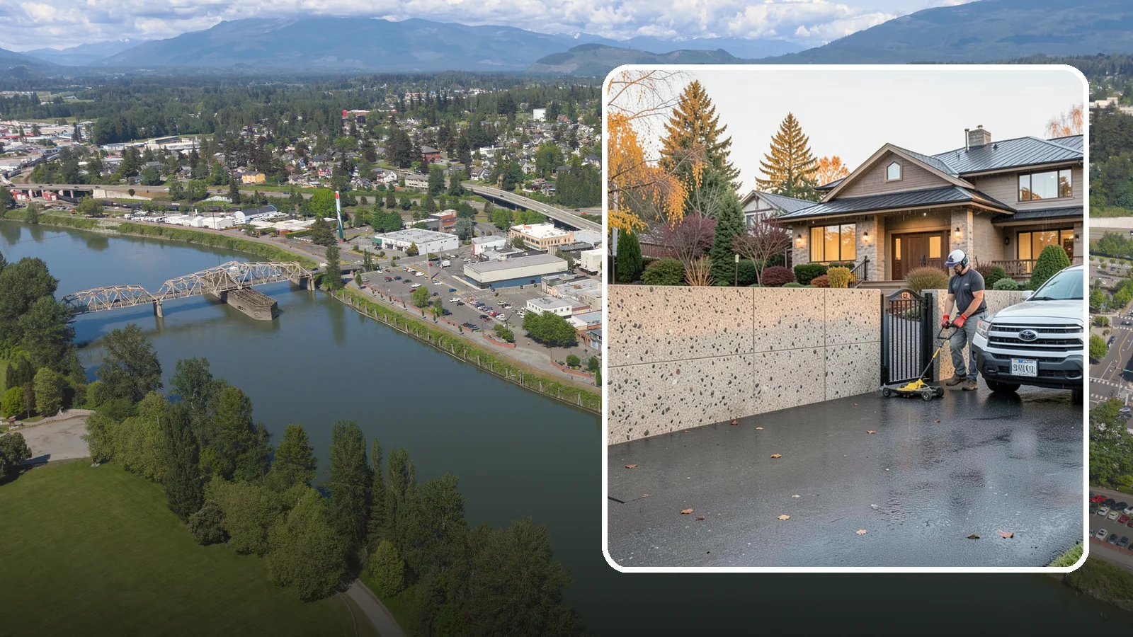 Exposed Aggregate Concrete in Mount Vernon, Skagit County, WA - Textured, slip-resistant exposed aggregate surfaces that add beauty and traction in a rainy climate.