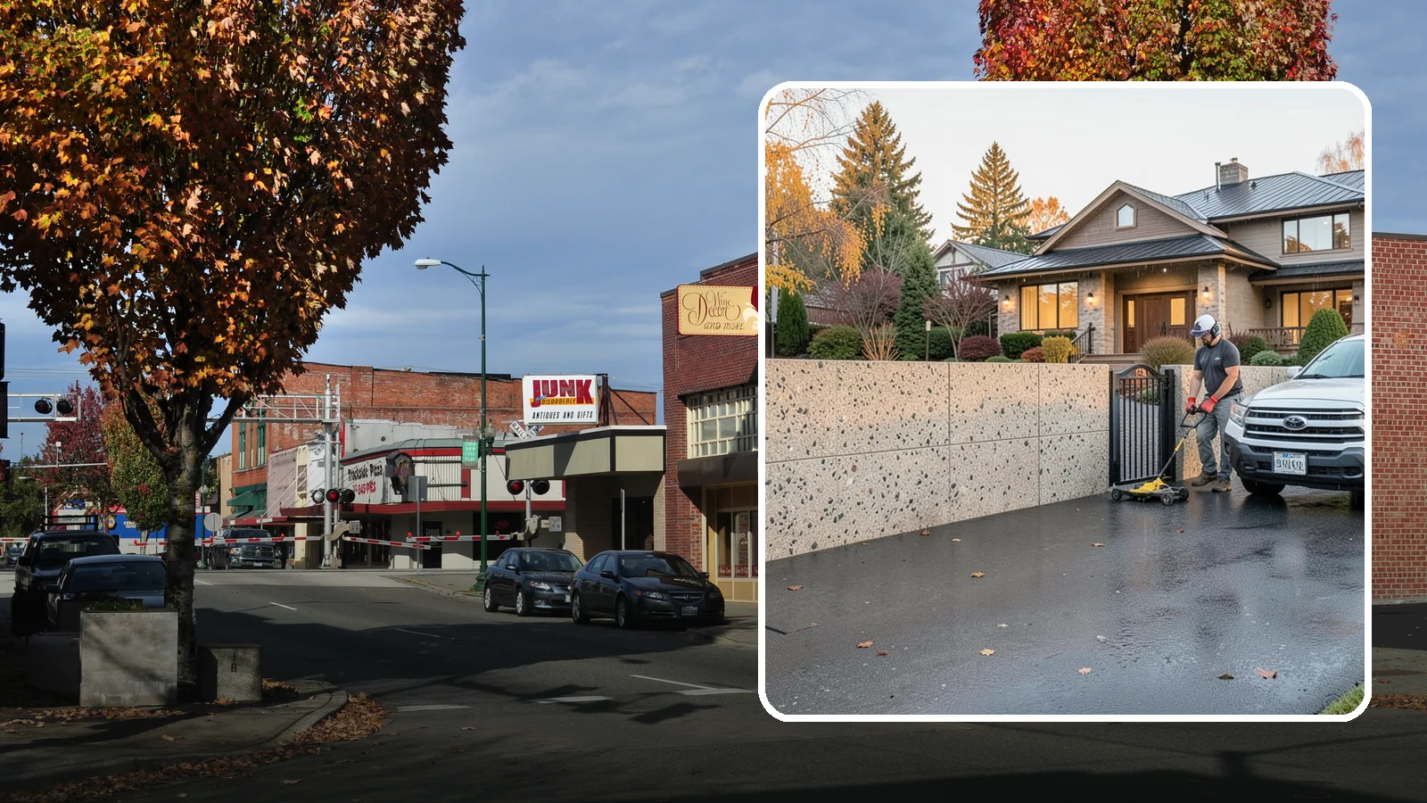 Exposed Aggregate Concrete in Puyallup, Pierce County, WA - Textured, slip-resistant exposed aggregate surfaces that add beauty and traction in a rainy climate.