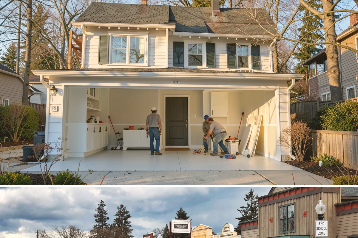 Exposed Aggregate Concrete in Roy, Pierce County, WA - Warm, dry summer weather is critical for timing the exposure wash and sealing correctly.