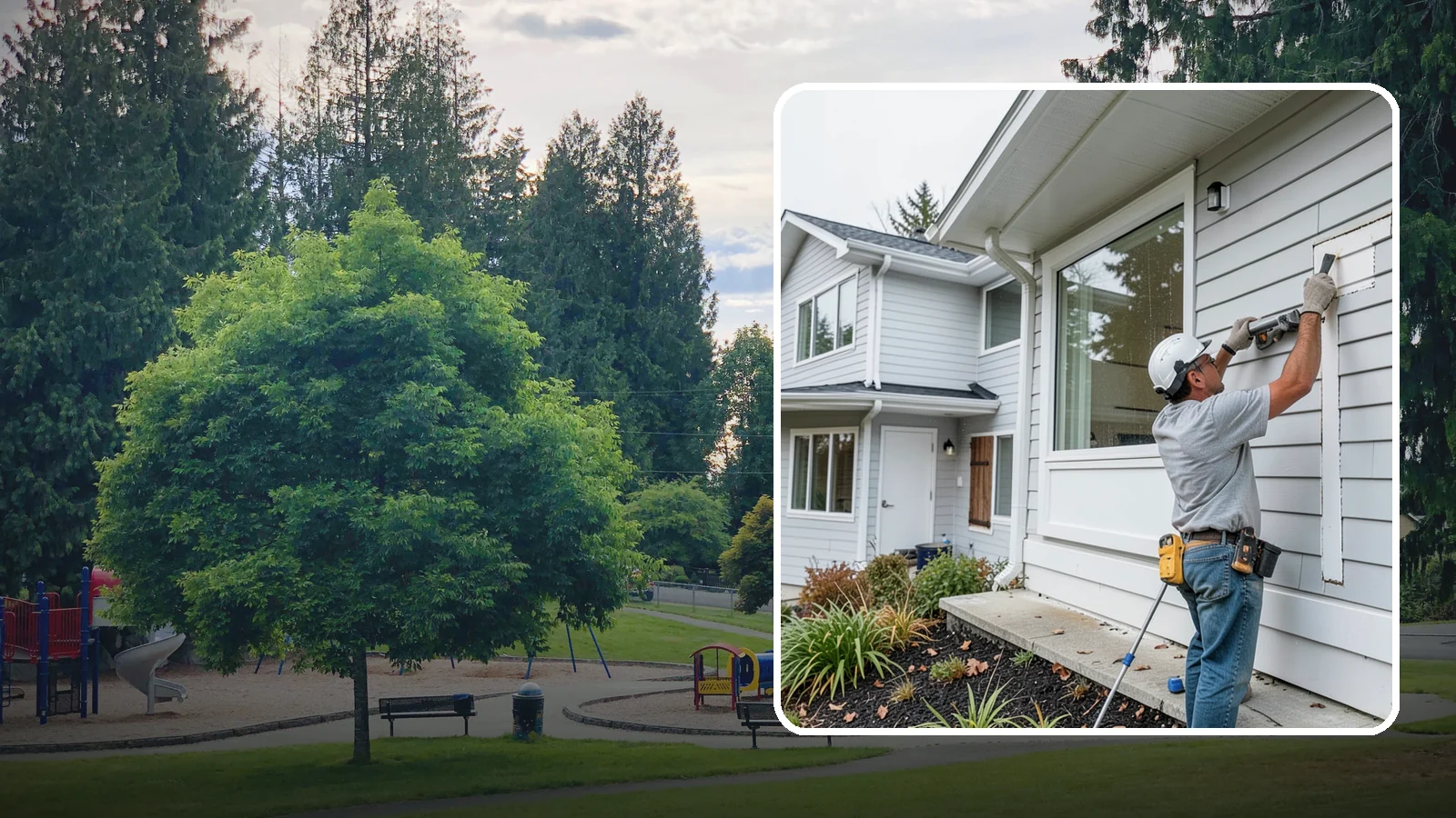 Exterior Caulking in Bonney Lake, Pierce County, WA - Exterior caulking that seals the gaps where wind-driven rain tries to enter your home.